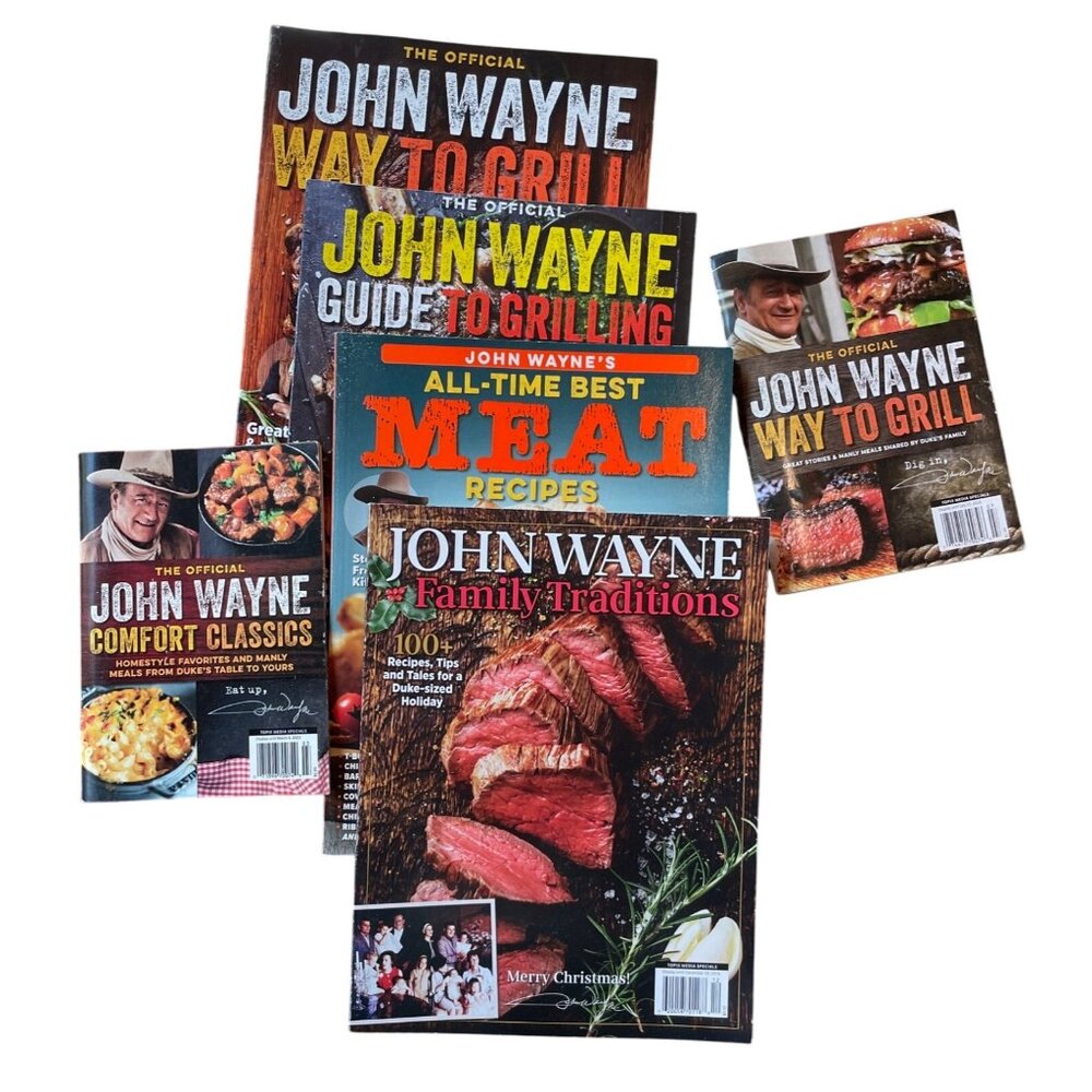 John Wayne Cookbook Collection - Bundle of 6 Featuring Recipes & Grilling Tips